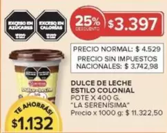 La Serenísima - DULCE DE LECHE ESTILO COLONIAL