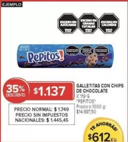Pepitos - GALLETITAS CON CHIPS DE CHOCOLATE