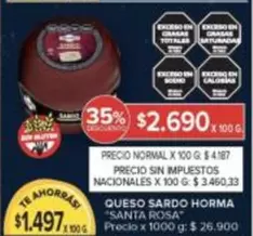 santa Rosa - QUESO SARDO HORMA