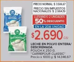 Carrefour - LECHE EN POLVO ENTERA/DESCREMADA