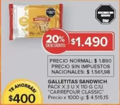 Carrefour - GALLETITAS SANDWICH
