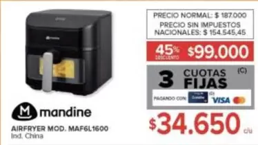 Mandine - AIRFRYER MOD. MAF6L1600