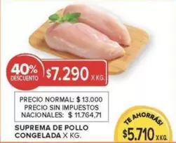 X$ - SUPREMA DE POLLO CONGELADA