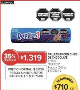 Pepitos - GALLETITAS CON CHIPS DE CHOCOLATE