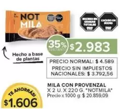 Not - MILA CON PROVENZAL