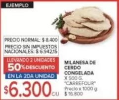 Carrefour - MILANESA DE CERDO CONGELADA