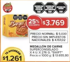 Swift - Medallón de Carne Supercongelado