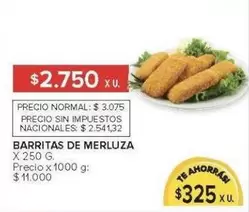 X$ - BARRITAS DE MERLUZA