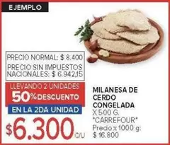 Carrefour - MILANESA DE CERDO CONGELADA