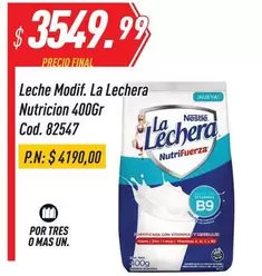La Lechera - Leche Modif.  Nutricion 400Gr Cod. 82547
