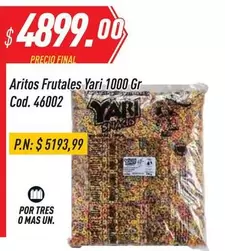Mas - Aritos Frutales Yari 1000 Gr Cod. 46002