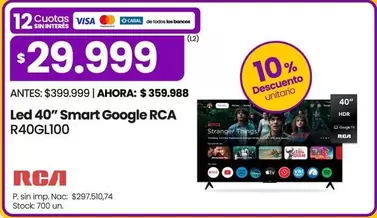 RCA - Led 40" Smart Google