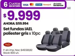 X$ - Set fundas IAE poliester gris x 10pc