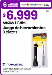 Tramontina - Juego de herramientas 3 piezas