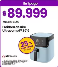 Ultracomb - Freidora de aire FR8616
