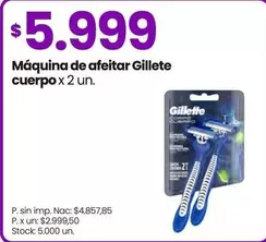 Gillette - Máquina de afeitar cuerpo