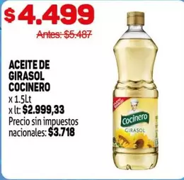 Cocinero - ACEITE DE GIRASOL
