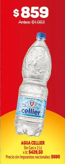 Cellier - AGUA CELLIER Sin Gas x 2 Lt