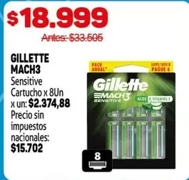 Gillette - MACH3 Sensitive Cartucho