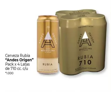 Andes - Cerveza Rubia " Origen"