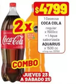 Coca cola - Gaseosa COCA COLA + Agua saborizada AQUARIUS