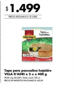 Villa D'agri - Tapa para pascualina hojaldre