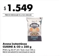 X$ - Avena instantánea