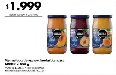 Arcor - Mermelada durazno/ciruela/damasco