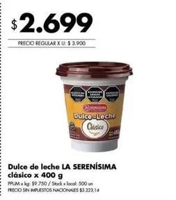 La Serenísima - Dulce de leche clásico