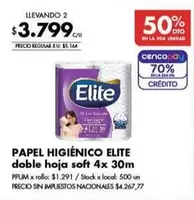 Elite - PAPEL HIGIÉNICO DOBLE HOJA SOFT