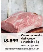 X$ - Carré de cerdo deshuesado