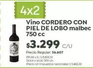 X$ - Vino CORDERO CON PIEL DE LOBO malbec