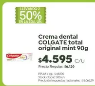 Colgate - Crema dental original mint