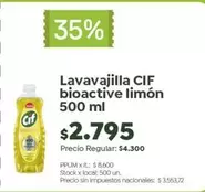 Cif - Lavavajilla bioactive limón 500 ml