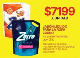 Zorro - JABÓN LÍQUIDO PARA LA ROPA