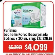 Purísima - Leche En Polvo Descremada Sobres