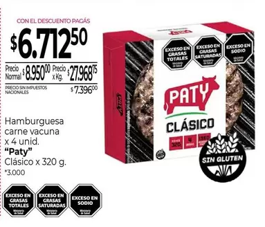 Paty - Hamburguesa carne vacuna