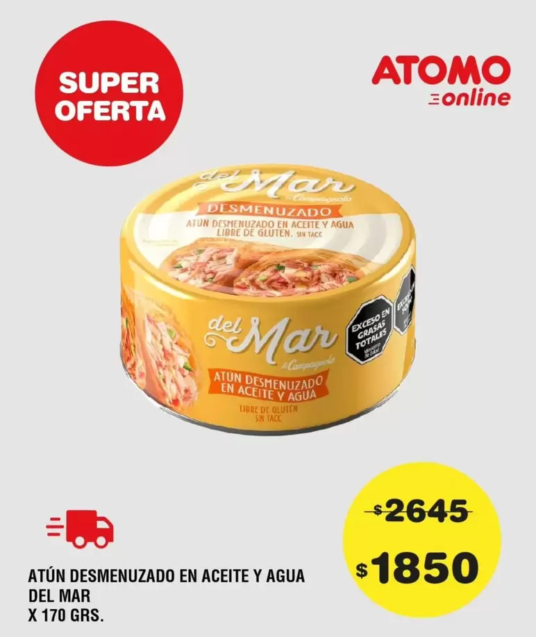 Atomo - ATÚN DESMENUZADO EN ACEITE Y AGUA