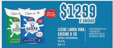 Cuisine - LECHE LARGA VIDA ENTERA O DESCREMADA
