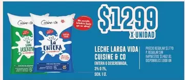 Cuisine - LECHE LARGA VIDA ENTERA O DESCREMADA