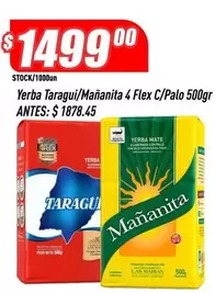 Mañanita - Yerba Taragui/ 4 Flex C/Palo 500gr