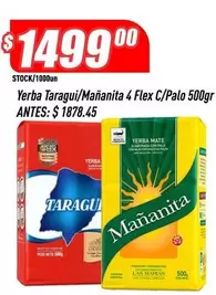 Mañanita - Yerba Taragui/ 4 Flex C/Palo 500gr