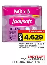 Ladysoft - TOALLA FEMENINA DELGADA SUAVE