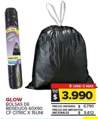 X$ - BOLSAS DE RESIDUOS 60X90 CF CITRIC X 15UNI