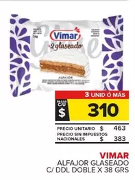 Vimar - ALFAJOR GLASEADO C/ DDL DOBLE