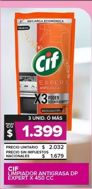 Cif - LIMPIADOR ANTIGRASA DP EXPERT X 450 CC