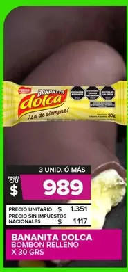 Dolca - BANANITA BOMBON RELLENO