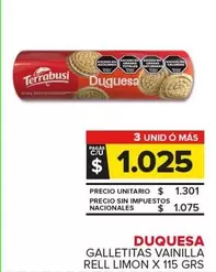 Terrabusi - Galletitas Vainilla Rell Limon