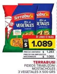 Terrabusi - Fideos Tirabuzon/Mostacholes Vegetales