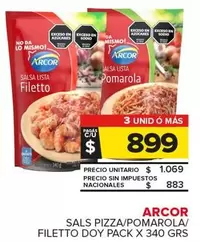 Arcor - Salsas Pizza/Pomarola/Filetto